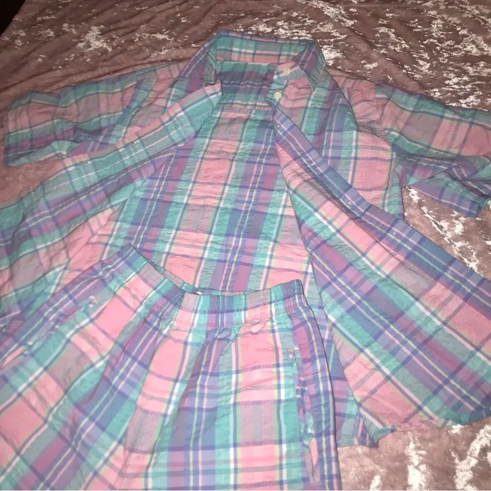 Vtg 80s/90s Pastel Goth/Kawaii Fun Plaid Picnic Matching Shorts Set - Picture 3 of 12